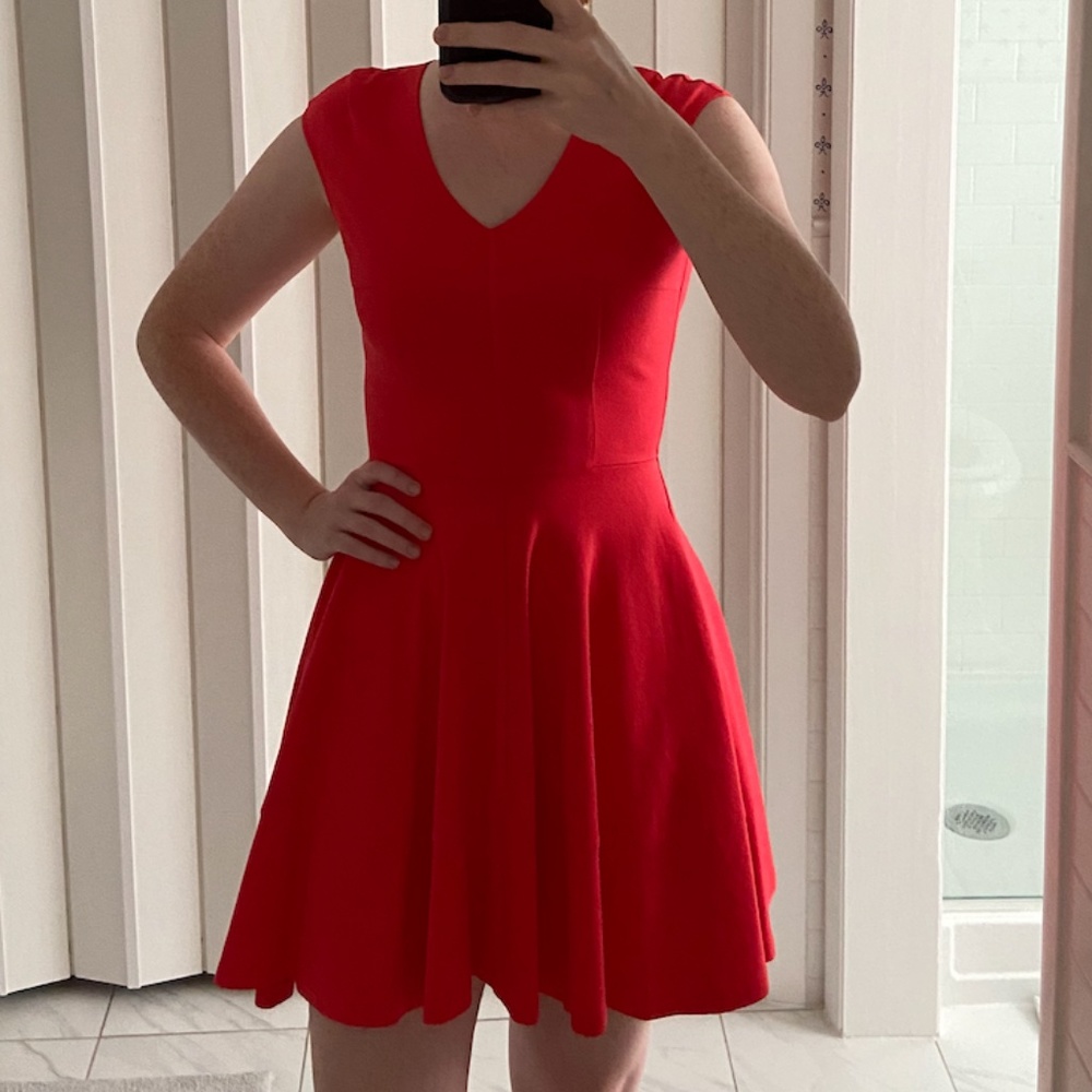 Pink/Red Stretchy Skater Dress